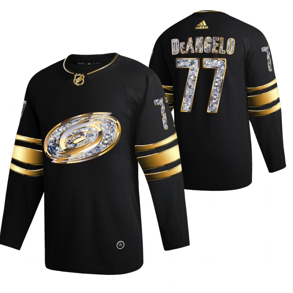 Carolina Hurricanes Tony DeAngelo Black 2022 Stanley Cup Playoffs Diamond Edition Jersey