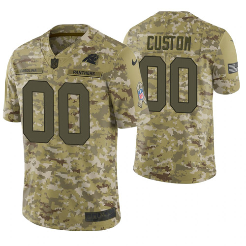 Carolina Panthers Custom Camo 2018 Salute to Service Limited Jersey