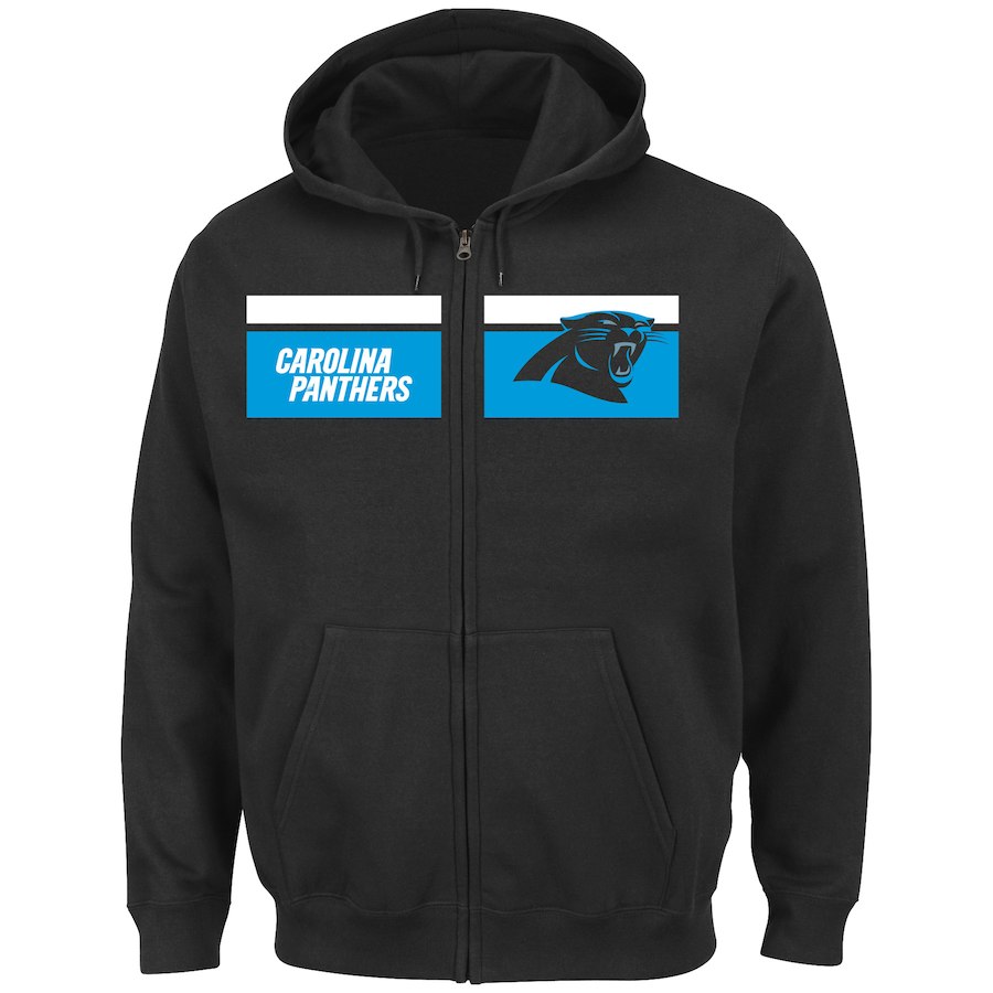 Carolina Panthers Majestic Touchback Full Zip Hoodie Black