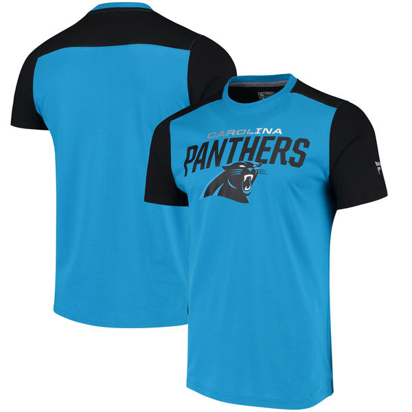 Carolina Panthers NFL Pro Line By Fanatics Branded Iconic Color Blocked T-Shirt Blue Black