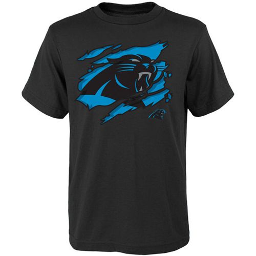 Carolina Panthers Youth Ripped Off T-Shirt Black