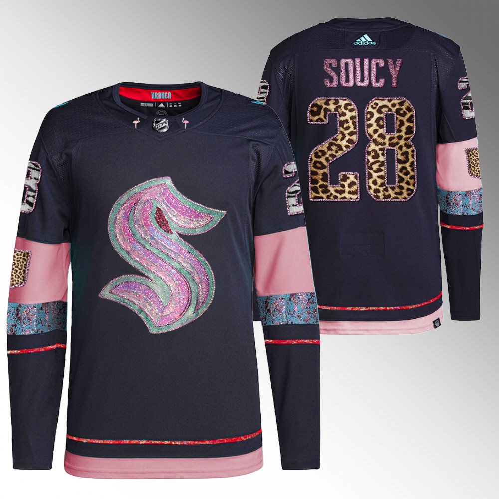Carson Soucy Kraken MGK Leopard Print Jersey Navy Diamond Limited