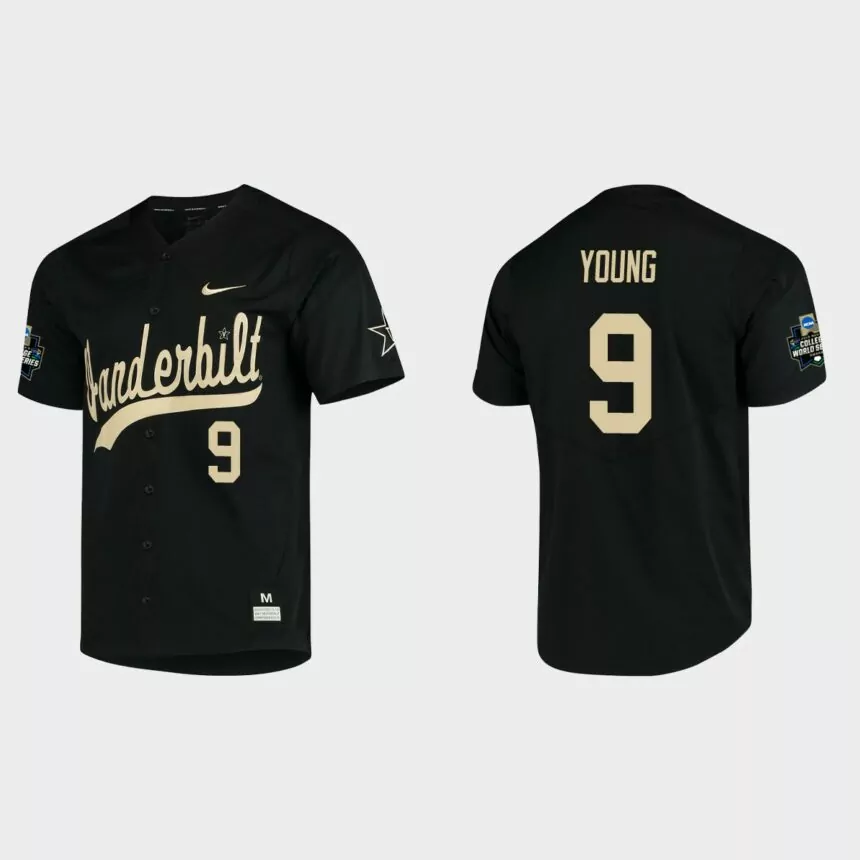Carter Young Vanderbilt Commodores College World Series Baseball Jersey – Black