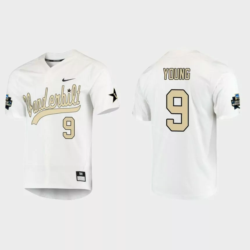 Carter Young Vanderbilt Commodores College World Series Baseball Jersey – White
