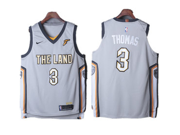 Cavaliers 3 Isaiah Thomas Gray Nike City Edition Authentic Jersey