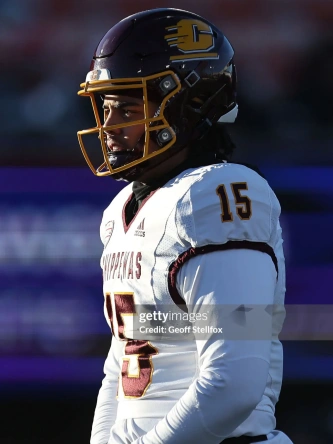 Central Michigan Chippewas #15 Jadyn Glasser White Football Game Jersey 