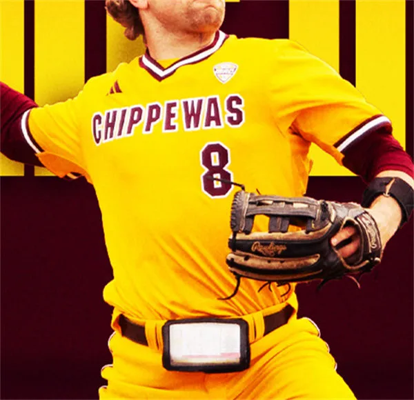 Central Michigan Chippewas #8 Zach McKinstry Adidas Gold Pullover College Baseball Jersey 
