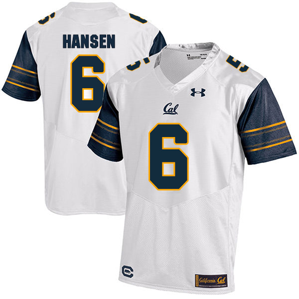 Chad Hansen California Golden Bears Men's Jersey - #6 NCAA White Stitched Authentic