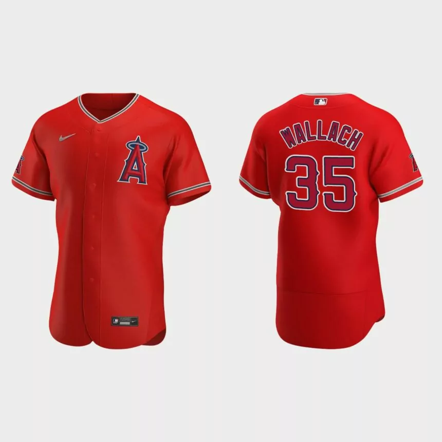 Chad Wallach Los Angeles Angels Authentic Alternate Jersey – Red