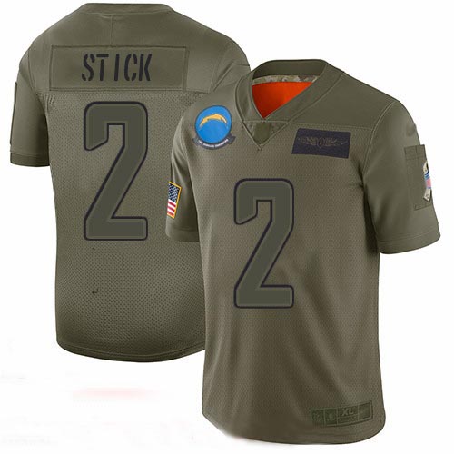 Chargers #2 Easton Stick Camo Men's Stitched Football Limited 2019 Salute To Service Jersey