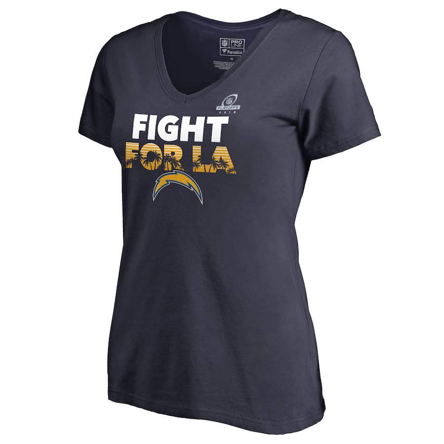 Chargers Navy 2018 NFL Playoffs Fight For LA Men's T-Shirt