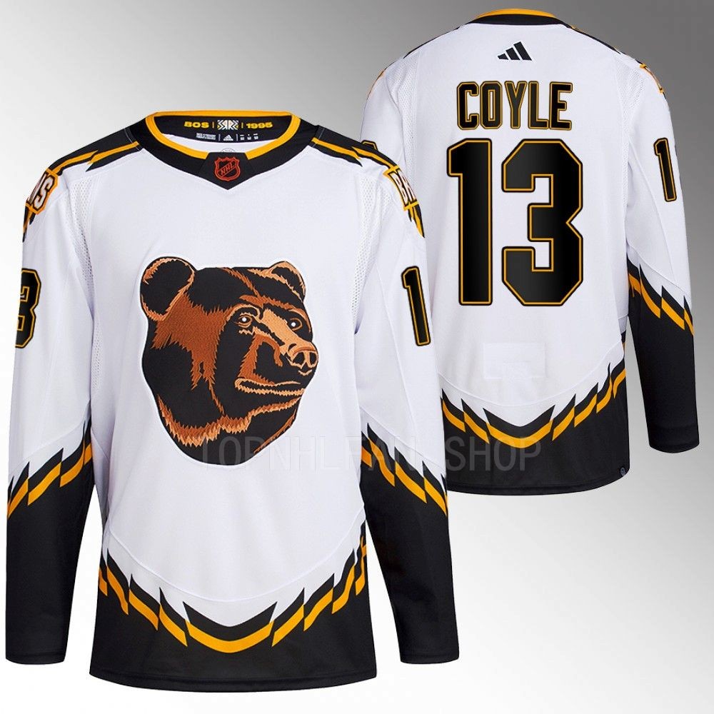 Charlie Coyle 2022 Boston Bruins White Reverse Retro 2.0 Authentic Primegreen Jersey Stitched