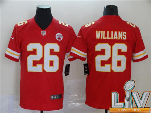 Cheap Super Bowl LV 2021 Men Kansas City Chiefs 26 Williams Red Nike Vapor Untouchable Limited NFL Jersey