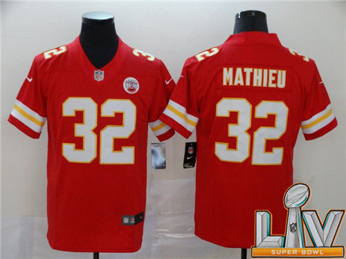 Cheap Super Bowl LV 2021 Men Kansas City Chiefs 32 Mathieu Red Nike Vapor Untouchable Limited NFL Jersey