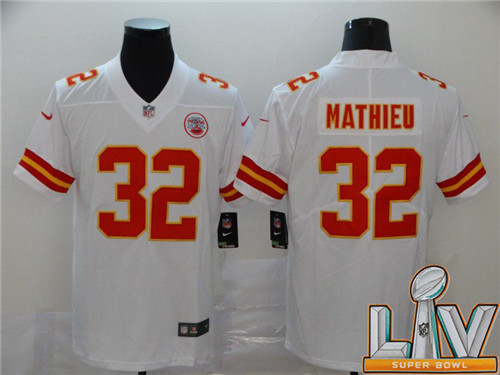 Cheap Super Bowl LV 2021 Men Kansas City Chiefs 32 Mathieu White Nike Vapor Untouchable Limited NFL Jersey