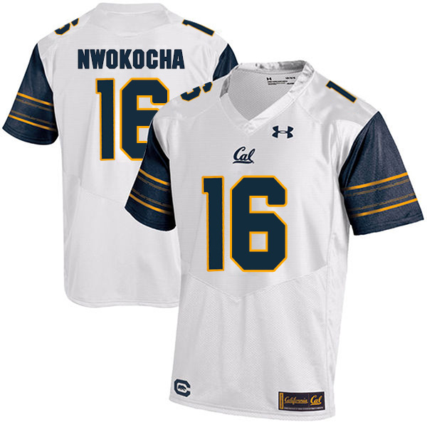 Chibuzo Nwokocha California Golden Bears Men's Jersey - #16 NCAA White Stitched Authentic