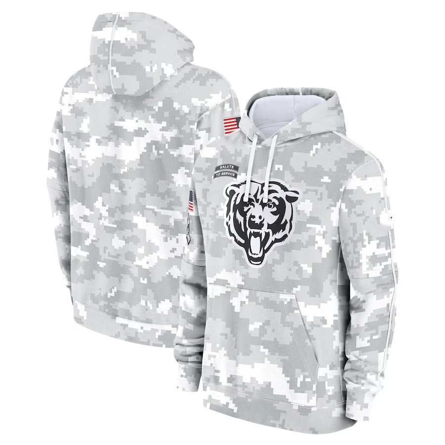 Chicago Bears 2025 Salute  to Service  Limited Football Stitched hoodie Jersey