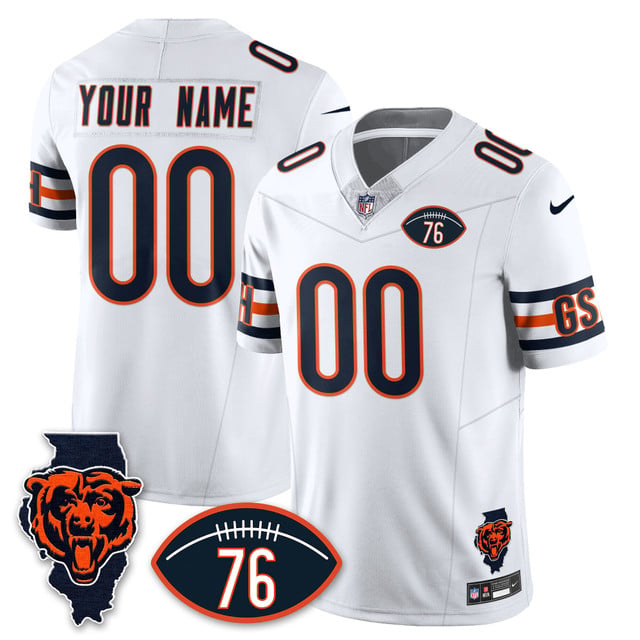 Chicago Bears Honor Steve McMichael Custom Jersey WHITE