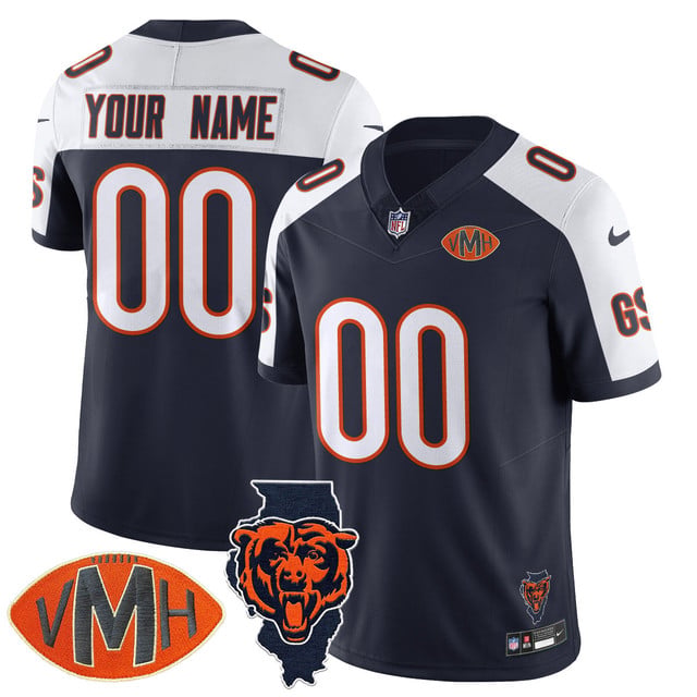 Chicago Bears Honor Virginia Halas McCaskey Custom Jersey ALTERNATE NAVY