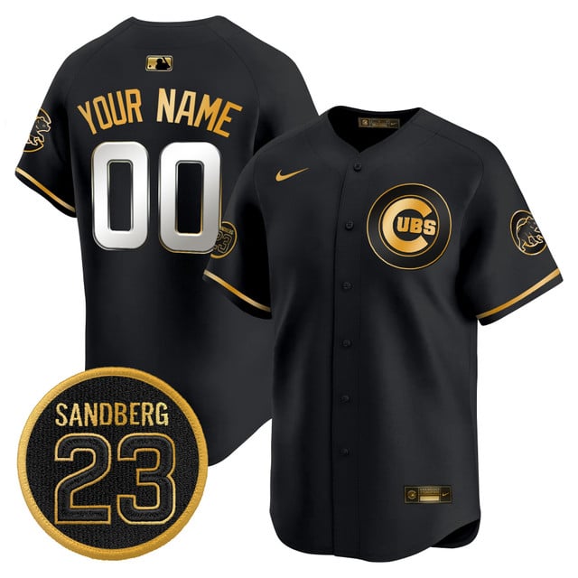 Chicago Cubs 'Ryne Sandberg Tribute' Vapor Premier Limited Custom Jersey V2 black