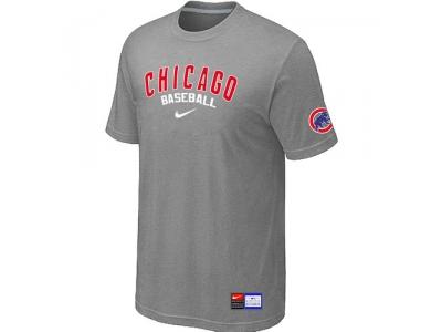Chicago Cubs L.Grey NEW Short Sleeve Practice T-Shirt