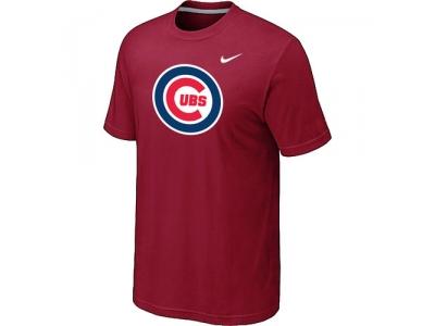 Chicago Cubs NEW Heathered Red Club Logo T-Shirt