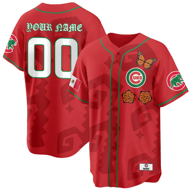 Chicago Cubs Xicago Mexican Heritage Custom Jersey RED.webp
