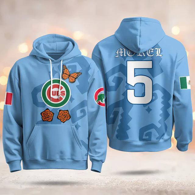 Chicago Cubs Xicago Mexican Heritage Hoodie BLUE #5 CHRISTOPHER MOREL.webp