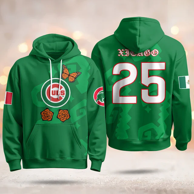 Chicago Cubs Xicago Mexican Heritage Hoodie GREEN #25 XICAGO.webp