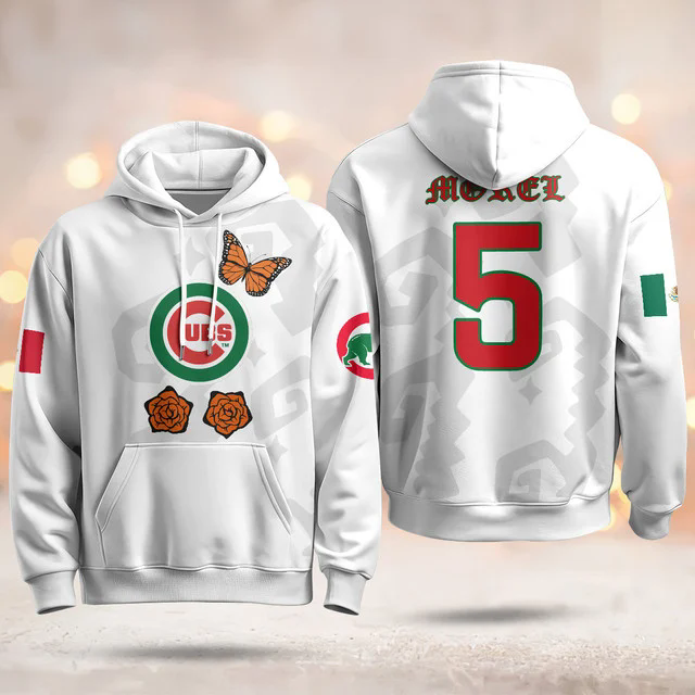 Chicago Cubs Xicago Mexican Heritage Hoodie WHITE #5 CHRISTOPHER MOREL.webp