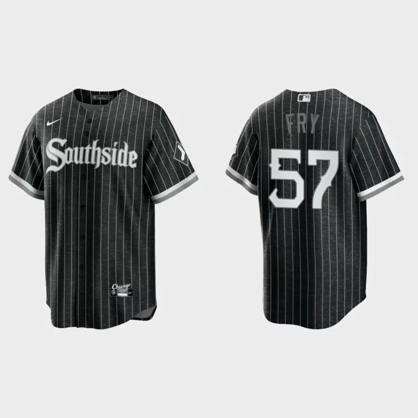 Chicago White Sox #57 Jace Fry 2021 City Connect Replica Jersey – Black