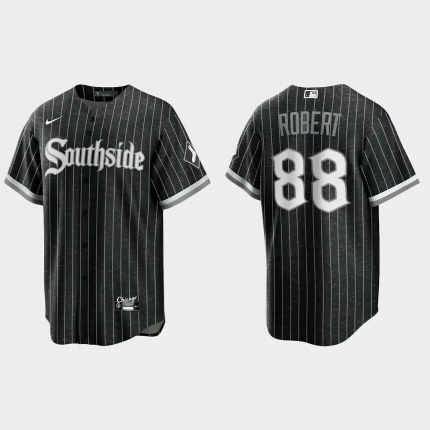 Chicago White Sox #88 Luis Robert 2021 City Connect Replica Jersey – Black