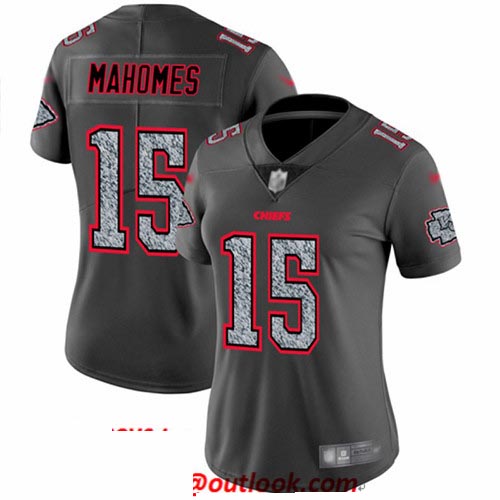 Chiefs #15 Patrick Mahomes Gray Static Women's Stitched Football Vapor Untouchable Limited Jersey
