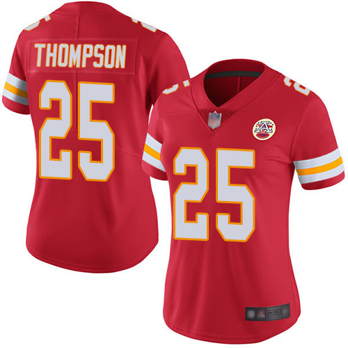 Chiefs #25 Darwin Thompson Red Team Color Women's Stitched Football Vapor Untouchable Limited Jersey