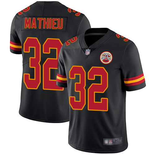 Chiefs #32 Tyrann Mathieu Black Men's Stitched Football Limited Rush Jersey