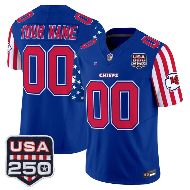 Chiefs America 250 Edition Vapor Limited Custom Jersey ROYAL
