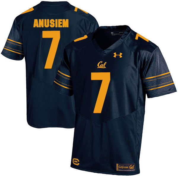 Chigozie Anusiem California Golden Bears Men's Jersey - #7 NCAA Navy Blue Stitched Authentic