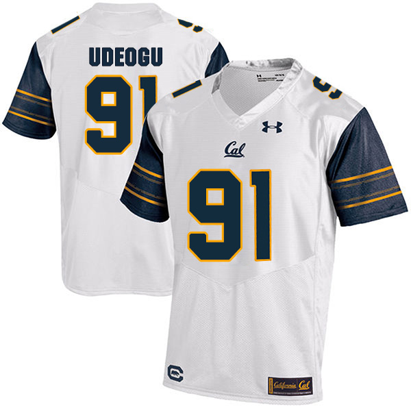 Chinedu Udeogu California Golden Bears Men's Jersey - #91 NCAA White Stitched Authentic