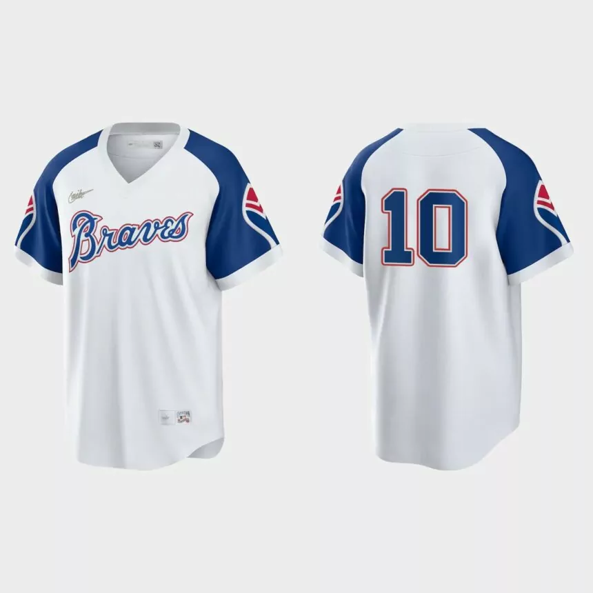 Chipper Jones Atlanta Braves Cooperstown Home Jersey – White