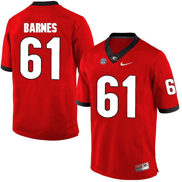 Chris Barnes Georgia Bulldogs Men's Jersey - #61 NCAA Red Limited Home