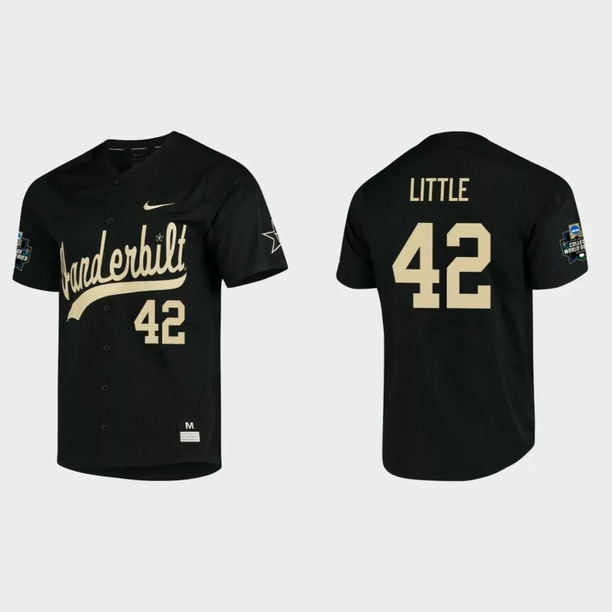 Christian Little Vanderbilt Commodores College World Series Baseball Jersey – Black