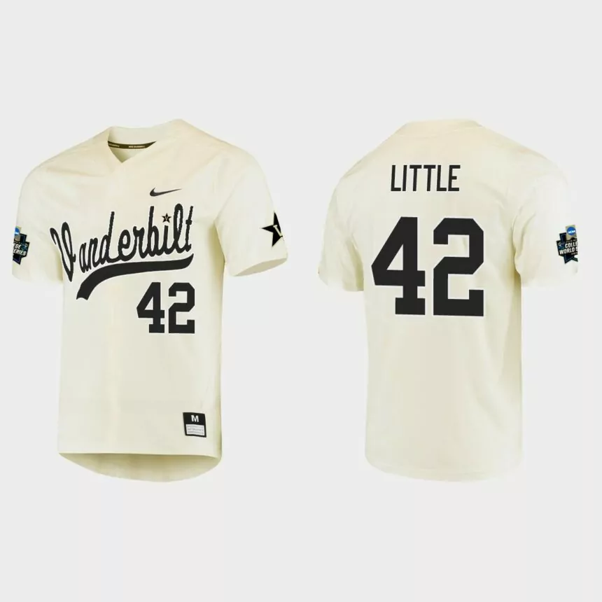Christian Little Vanderbilt Commodores College World Series Baseball Jersey – Cream