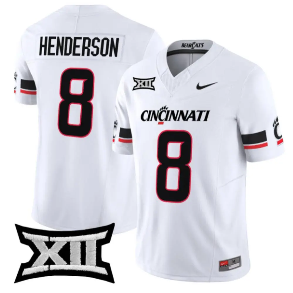 Cincinnati Bearcats #8 Xzavier Henderson 2025 PURE White Vapor F.U.S.E.Limited Football Jersey 
