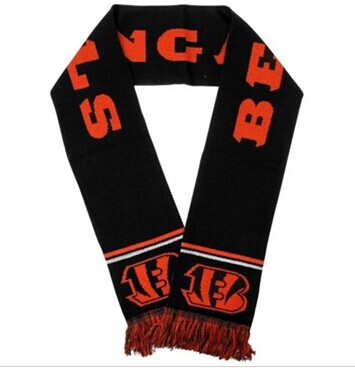 Cincinnati Bengals Black Metallic Thread Scarf
