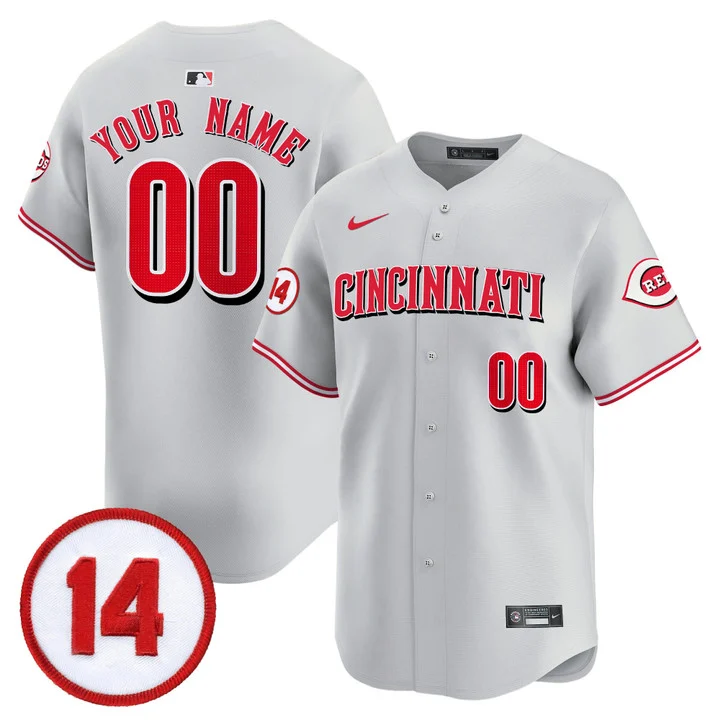 Cincinnati Reds Pete Rose Patch Vapor Premier Limited Custom Jersey GRAY