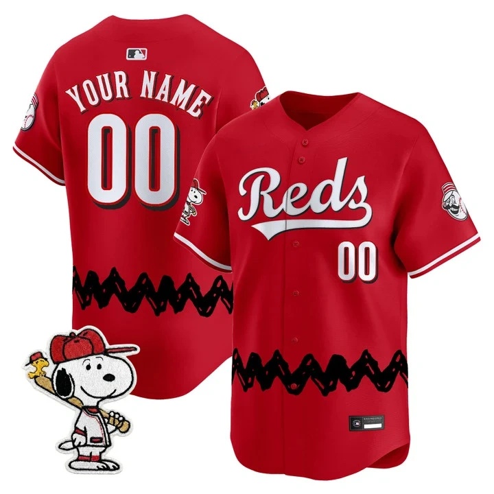 Cincinnati Reds x Peanuts Vapor Premier Limited Custom Jersey RED
