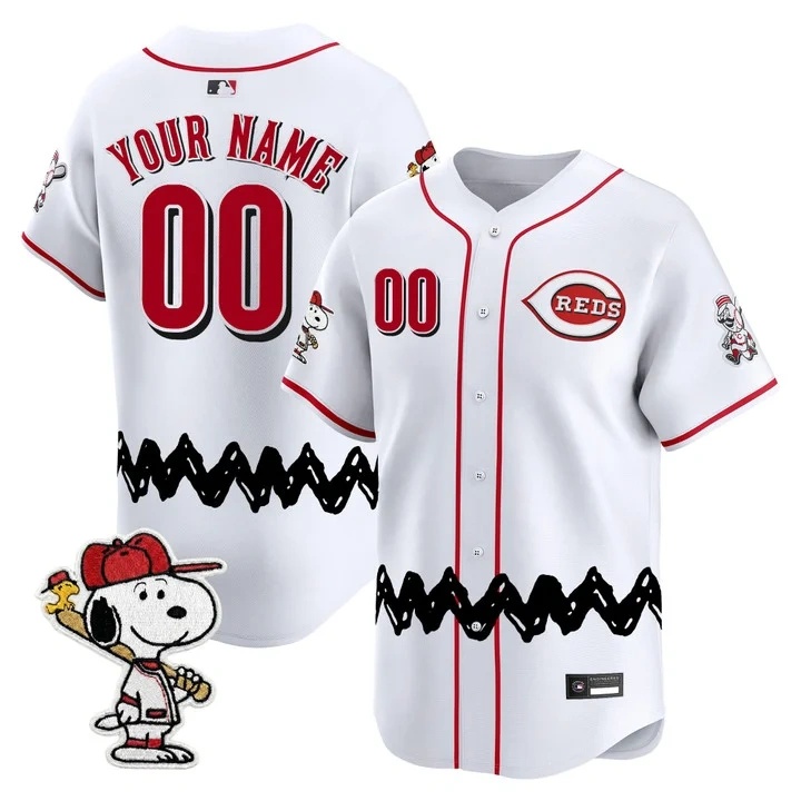 Cincinnati Reds x Peanuts Vapor Premier Limited Custom Jersey WHITE