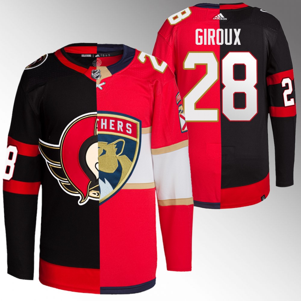 Claude Giroux Ottawa Senators x Panthers Black Red Split Authentic Primegreen Jersey