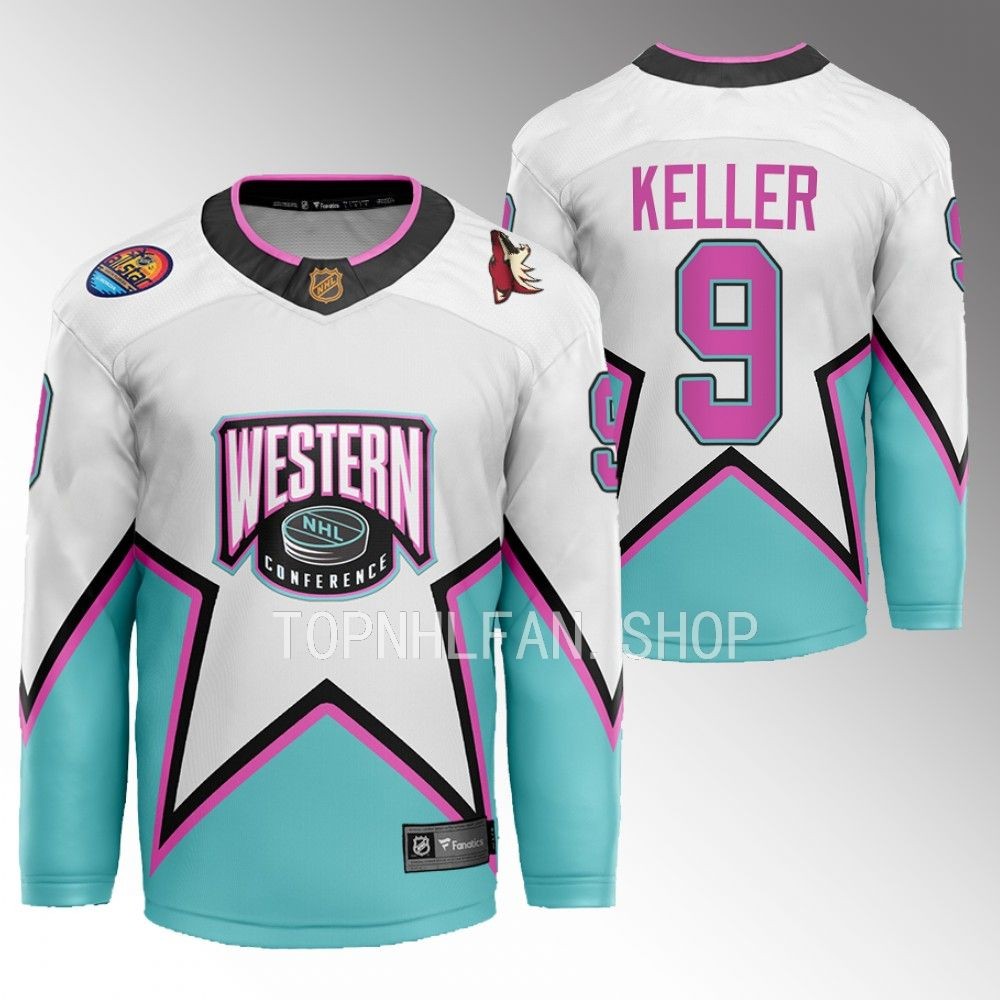 Clayton Keller Arizona Coyotes Jersey 2023 NHL All-Star White Western Conference