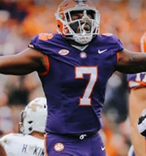Clemson Tigers #7 Khalil Barnes Purple College Football Game Jersey 